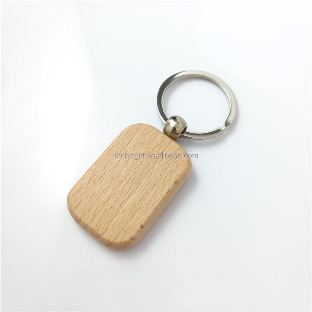 Custom Shape Wooden Keychain Laser Logo Wooden Keyring Blank Wood Keychain Logo Key Chain Natural Timber Personalized Gift