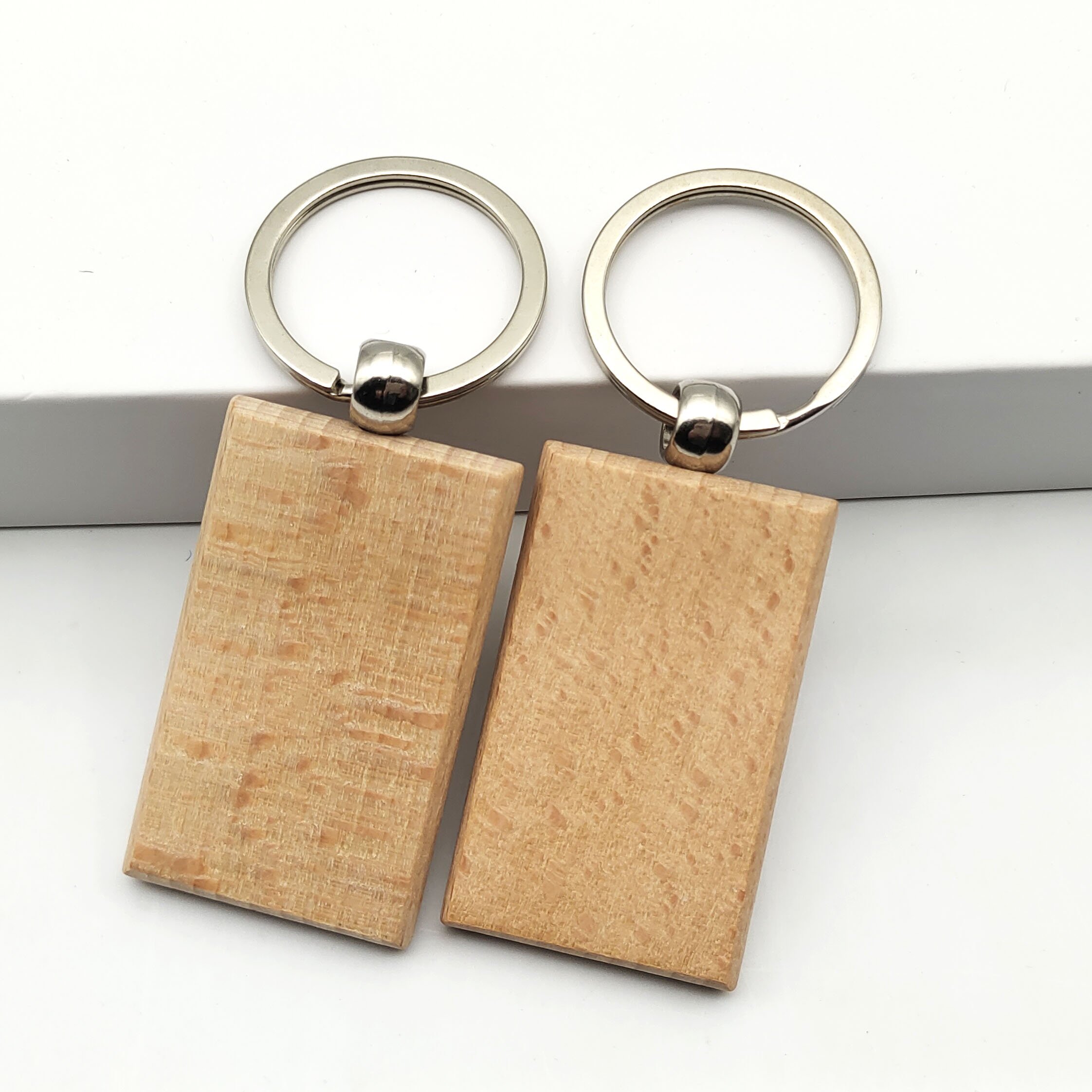 Custom Shape Wooden Keychain Laser Logo Wooden Keyring Blank Wood Keychain Logo Key Chain Natural Timber Personalized Gift