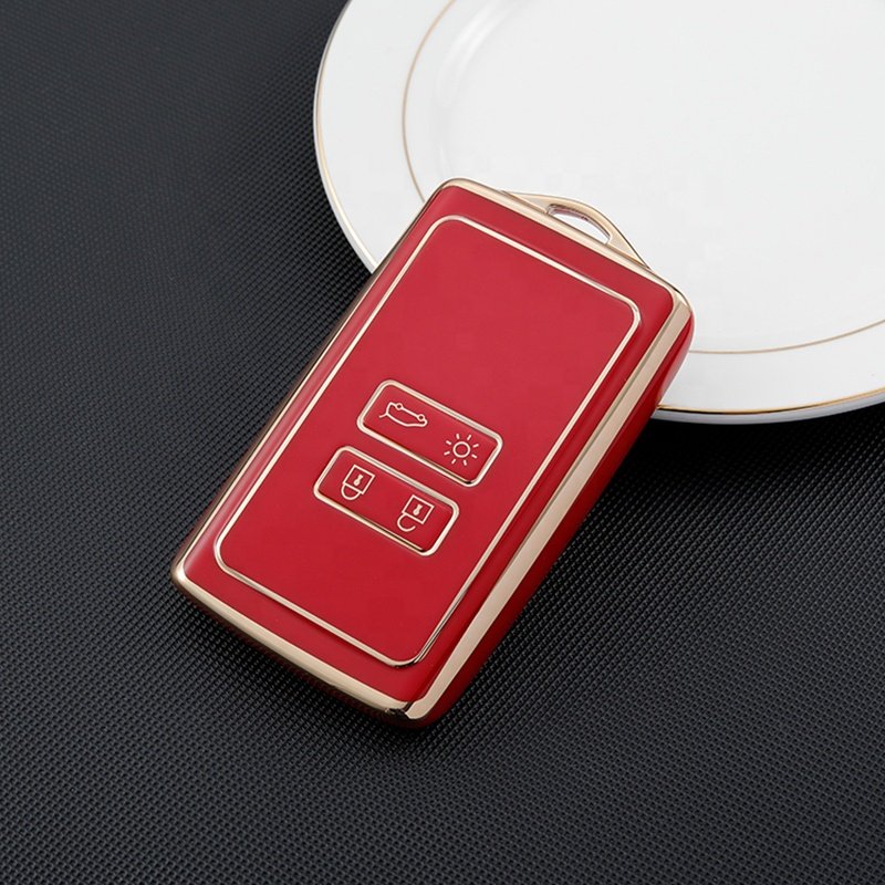 2024 hot sale Gold Edge TPU key cover fit for Renault Clio Espace 5 Master Bus Talisman Megane Protector Bag Holder Accessories