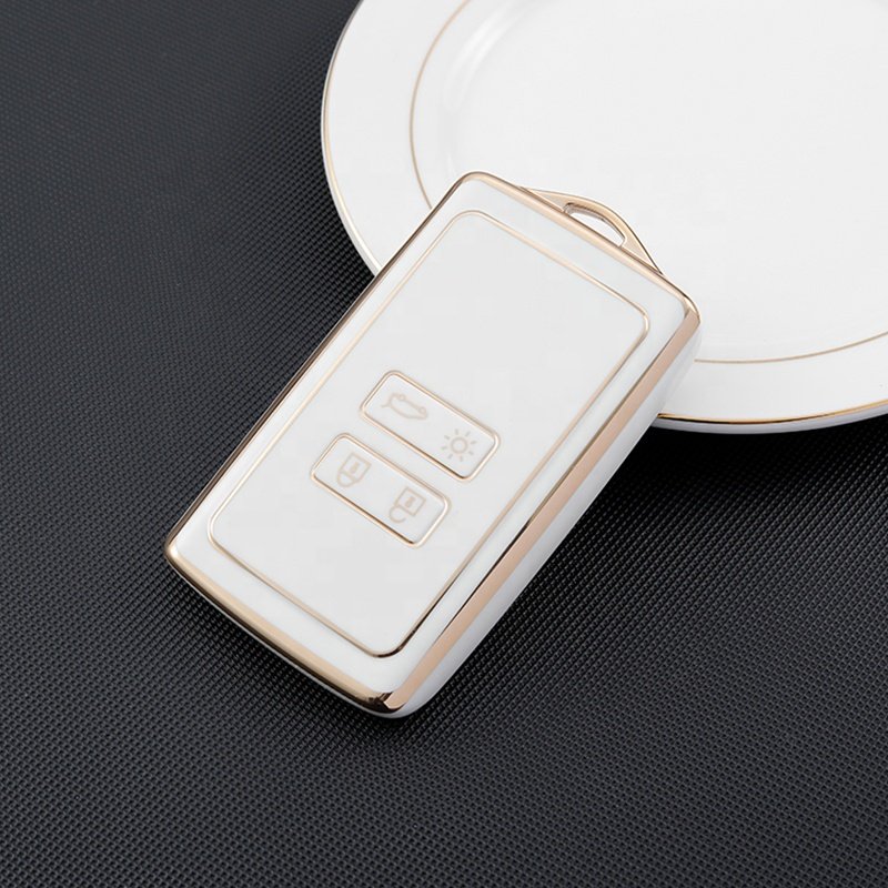 2024 hot sale Gold Edge TPU key cover fit for Renault Clio Espace 5 Master Bus Talisman Megane Protector Bag Holder Accessories