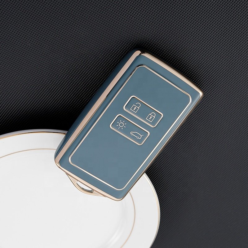 2024 hot sale Gold Edge TPU key cover fit for Renault Clio Espace 5 Master Bus Talisman Megane Protector Bag Holder Accessories