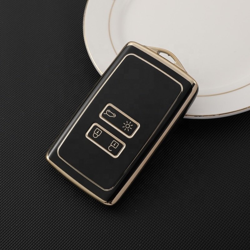 2024 hot sale Gold Edge TPU key cover fit for Renault Clio Espace 5 Master Bus Talisman Megane Protector Bag Holder Accessories