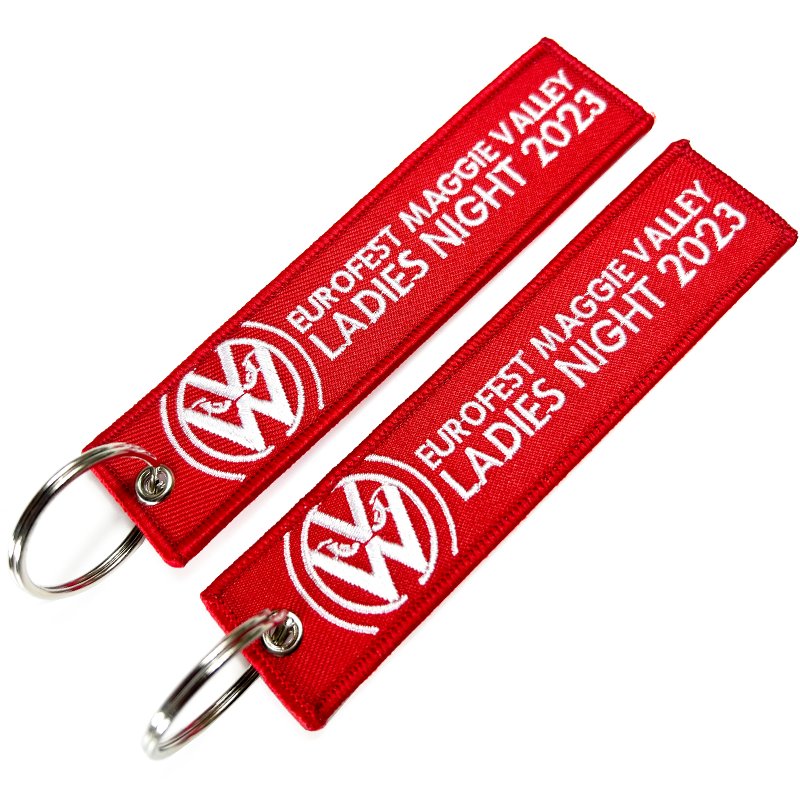 Custom Personalized Embroidery Fabric Key ring Design Logo Name Tag Accessories Car Racing Bike Motorcycle Keychain Key Holder