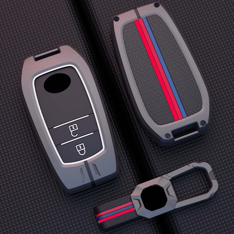 Car Key Case Cover for Toyota CHR Hilux Fortuner Land Cruiser 200 Camry Corolla Crown RAV4 Protect Shell Fob Alloy Keychain