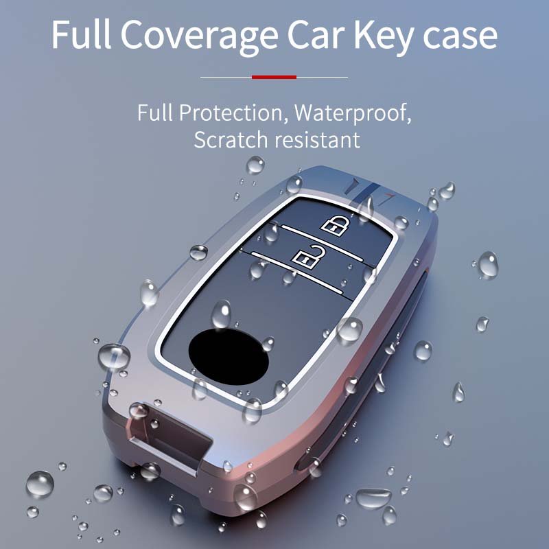 Car Key Case Cover for Toyota CHR Hilux Fortuner Land Cruiser 200 Camry Corolla Crown RAV4 Protect Shell Fob Alloy Keychain
