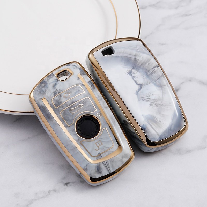 Luxury Marble TPU Car Key case cover for BMW X1 X3 X4 2 3 7 M3 M5 F10 F15 F16 F20 Car accessories