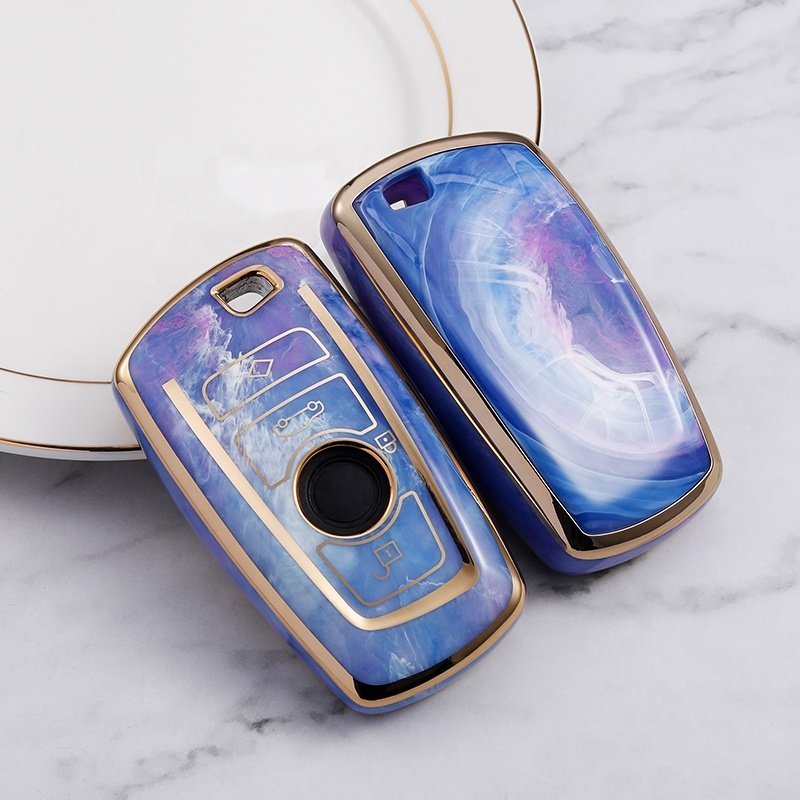 Luxury Marble TPU Car Key case cover for BMW X1 X3 X4 2 3 7 M3 M5 F10 F15 F16 F20 Car accessories