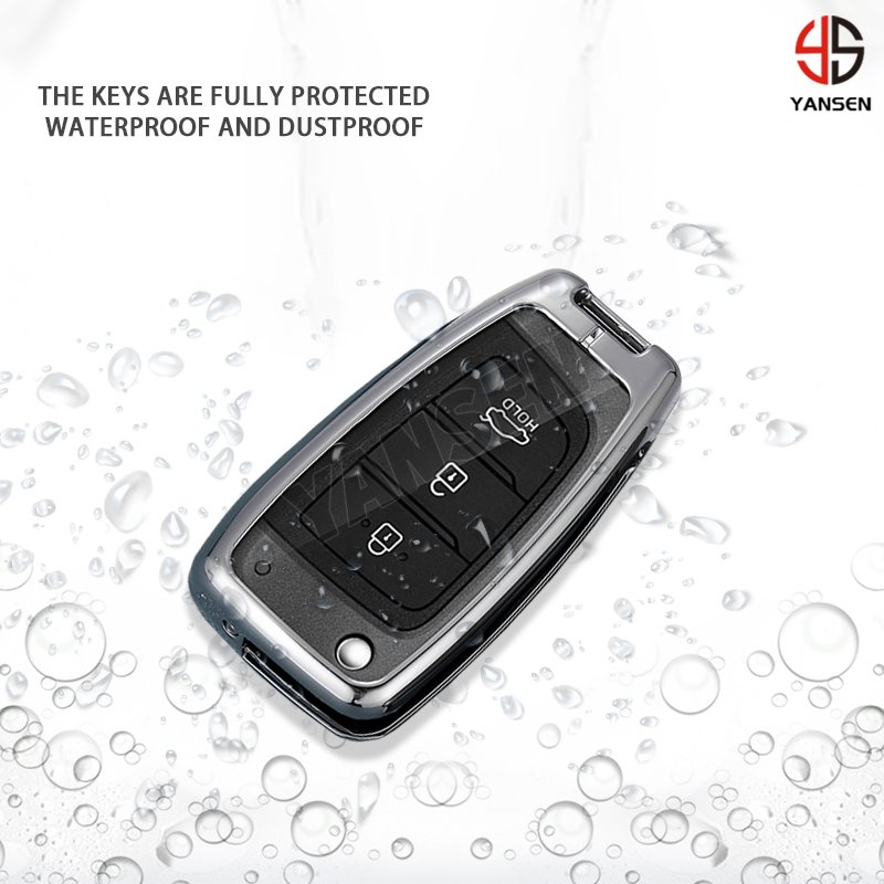 Leather Car Key Case Cover for Hyundai i30 i35 i40 Solaris 2 Elantra Tucson Auto Key Fob Shell Car Styling Keychain Accessory