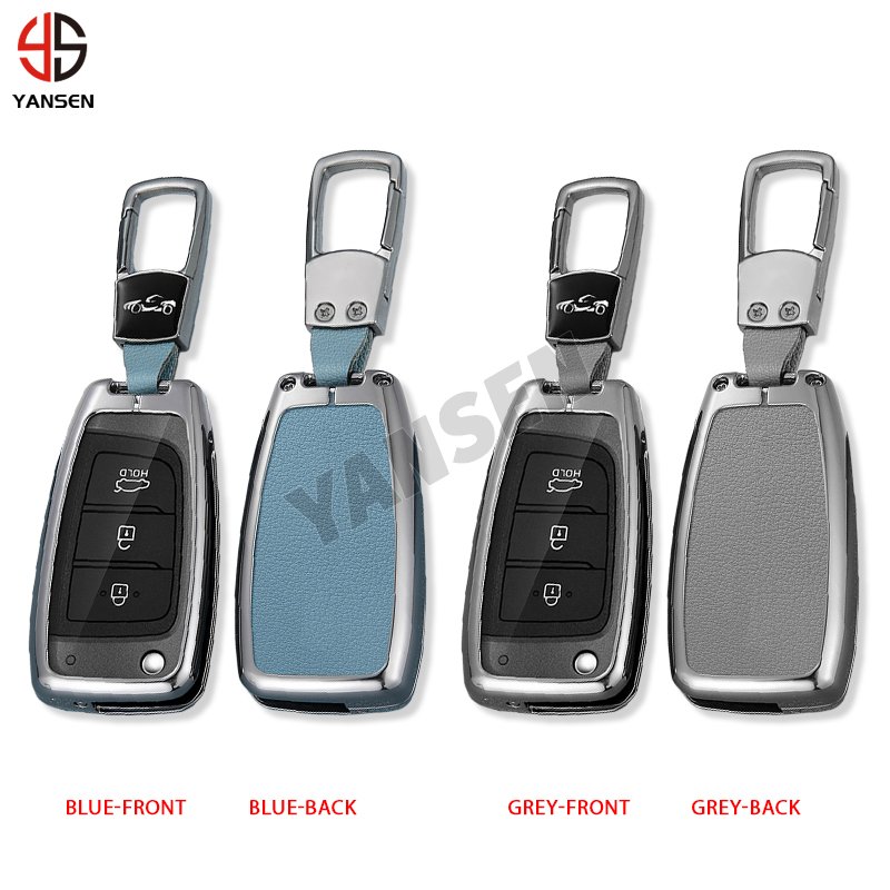 Leather Car Key Case Cover for Hyundai i30 i35 i40 Solaris 2 Elantra Tucson Auto Key Fob Shell Car Styling Keychain Accessory