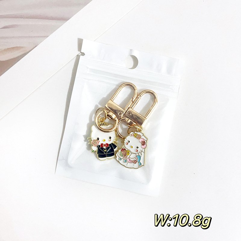 Car Key Accessories Lovely Cartoon bride Cat wedding gifts Bag Decoration Keychain Woman Gift Key Ring Custom Key Chain