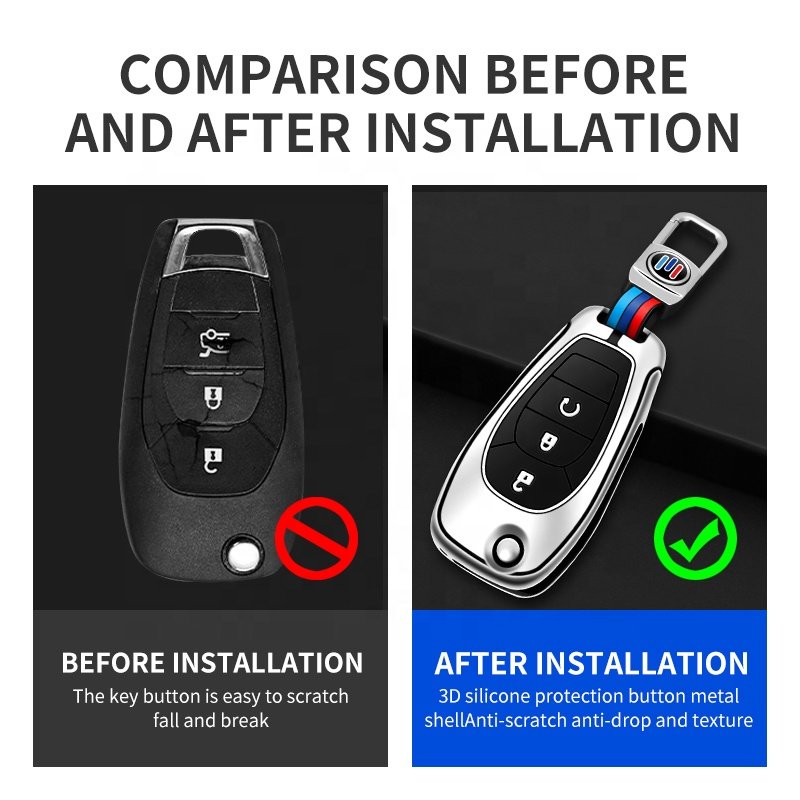 For Remote Case Chevrolet 2 3 4 Buttons Smart Car Key Metal Protection Cover