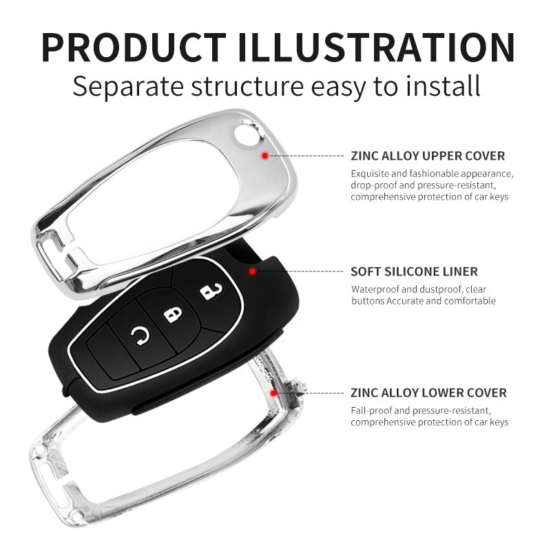 For Remote Case Chevrolet 2 3 4 Buttons Smart Car Key Metal Protection Cover