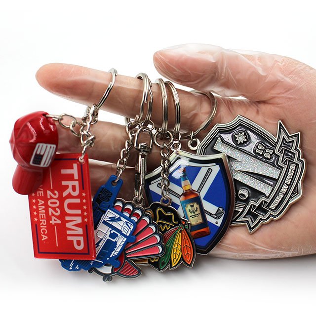 Wholesale Keychain Keyring Custom Logo Promotional Metal Acrylic Accessories 3D Mini CD Self Defense Bottle Opener In Bulk
