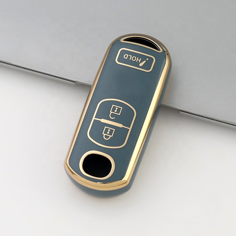 Gold Edge TPU car key cover fit for Mazda 3-Button Key Housing for CX3 CX5 CX7 CX9 MX5 Shell Protector key fob case holder