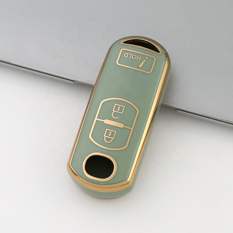 Gold Edge TPU car key cover fit for Mazda 3-Button Key Housing for CX3 CX5 CX7 CX9 MX5 Shell Protector key fob case holder
