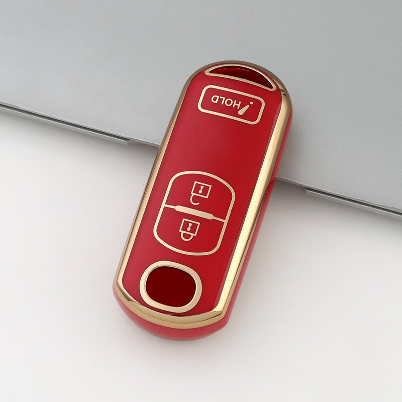 Gold Edge TPU car key cover fit for Mazda 3-Button Key Housing for CX3 CX5 CX7 CX9 MX5 Shell Protector key fob case holder