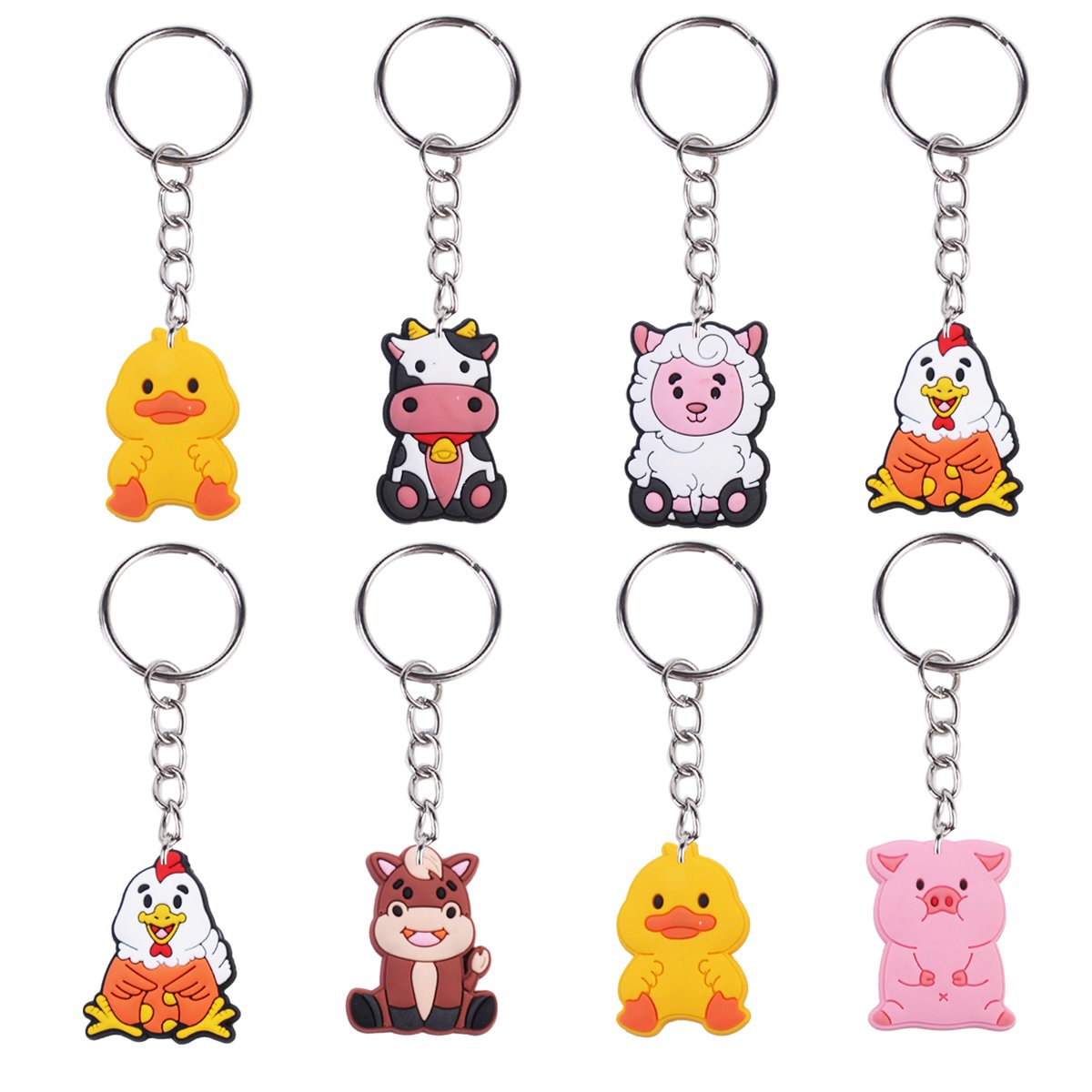 2024 New arrive PVC rubber store festival promotional gift key chains Wholesale cartoon Farm key ring custom design Bag pendant