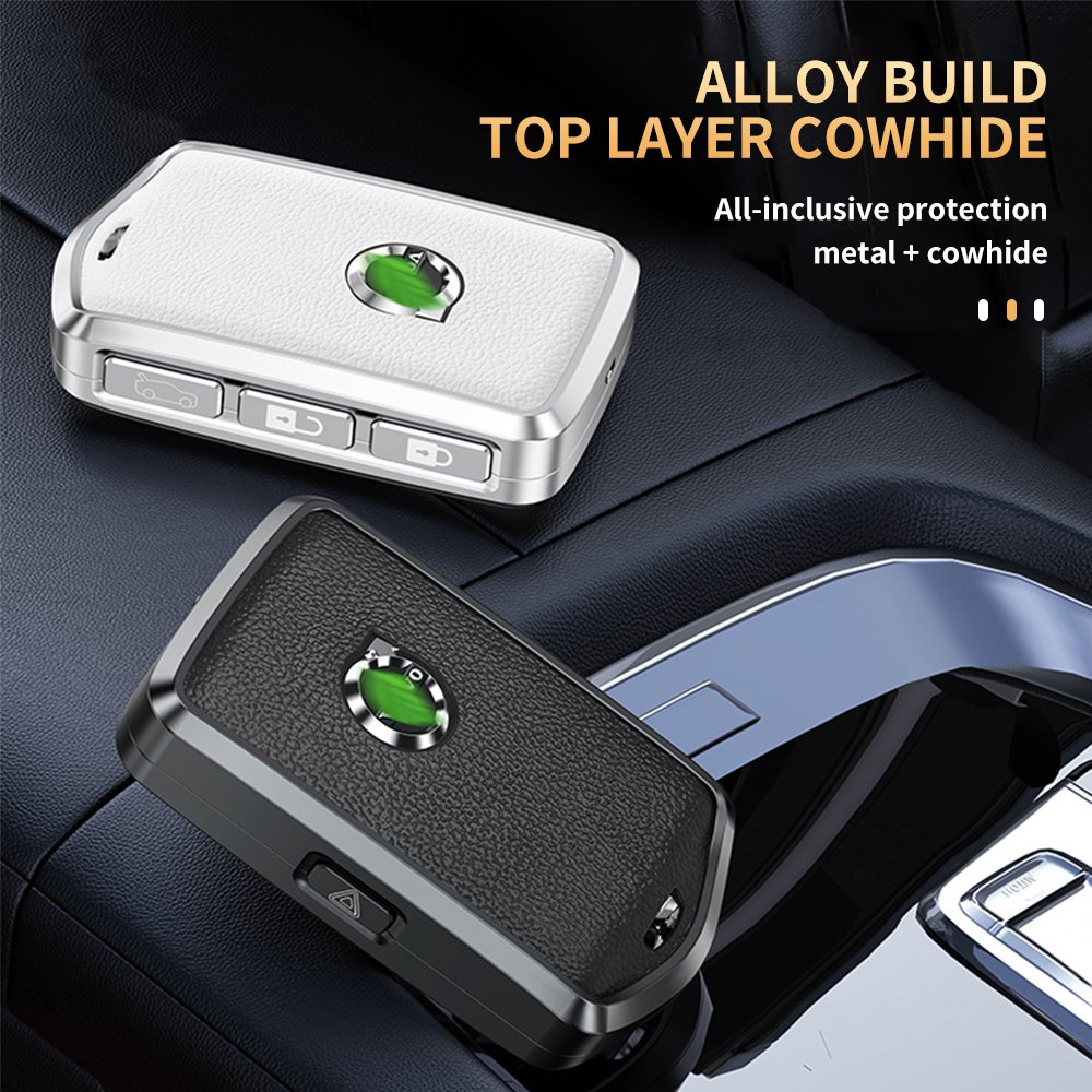 Volvo XC60 S60 S90 XC40 XC90 V60 V90 Car Key Case Cover Shell New Leather Aluminum Alloy Protective Remote Accessory