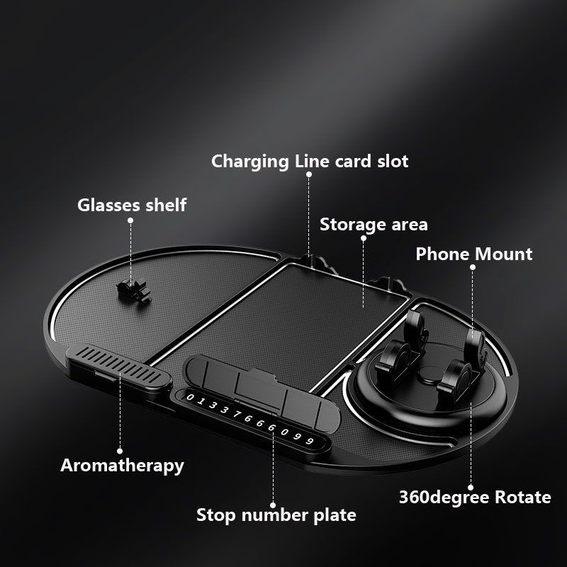 Silicone Mat Car Interior Accessories Parking Number Card Glasses Key Cable Storage Smartphone Non Slip Car Dashboard Sticky Pad