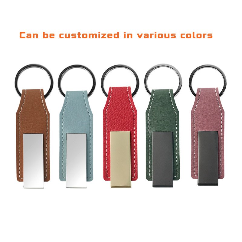 Factory Price Blank Leather Keychain For Laser Engraving Key Ring Pu Leather Key Chain Sublimation Leather Phone Holder Keychain