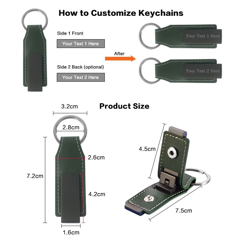 Factory Price Blank Leather Keychain For Laser Engraving Key Ring Pu Leather Key Chain Sublimation Leather Phone Holder Keychain
