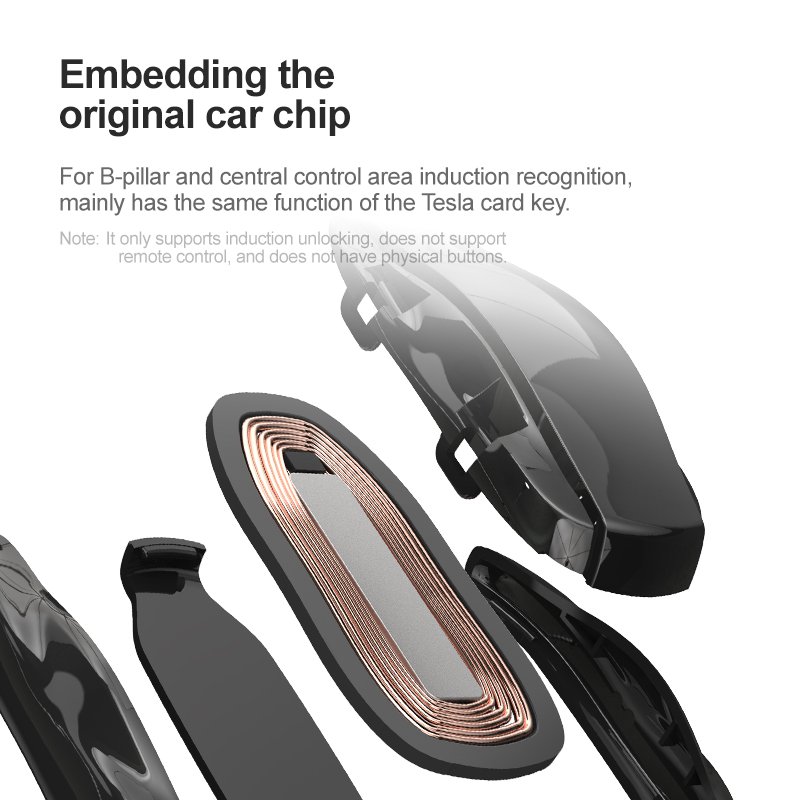 2024 popular for Tesla Model 3 Smart Car Key Induction Control Lock and Unlock Car Original Chip Pocket Car Keychain