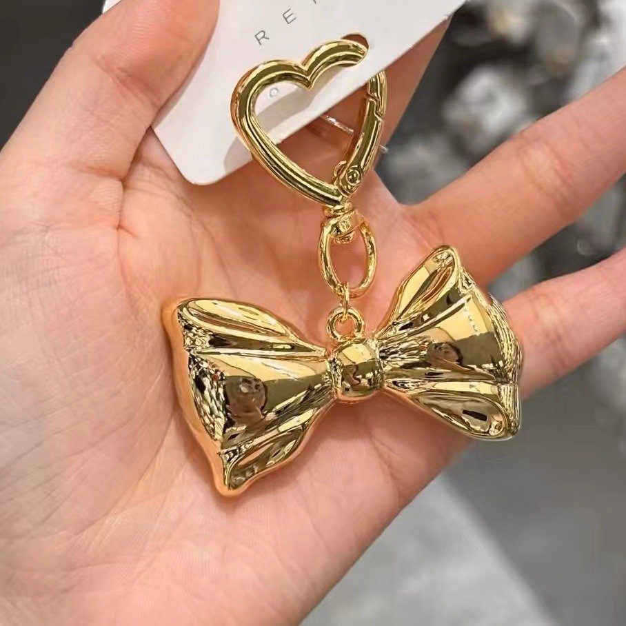Colored Custom Butterfly Bow knot Keychain Butterfly Keychain Rhinestone Bling Wristlet keychain for purses, backpack