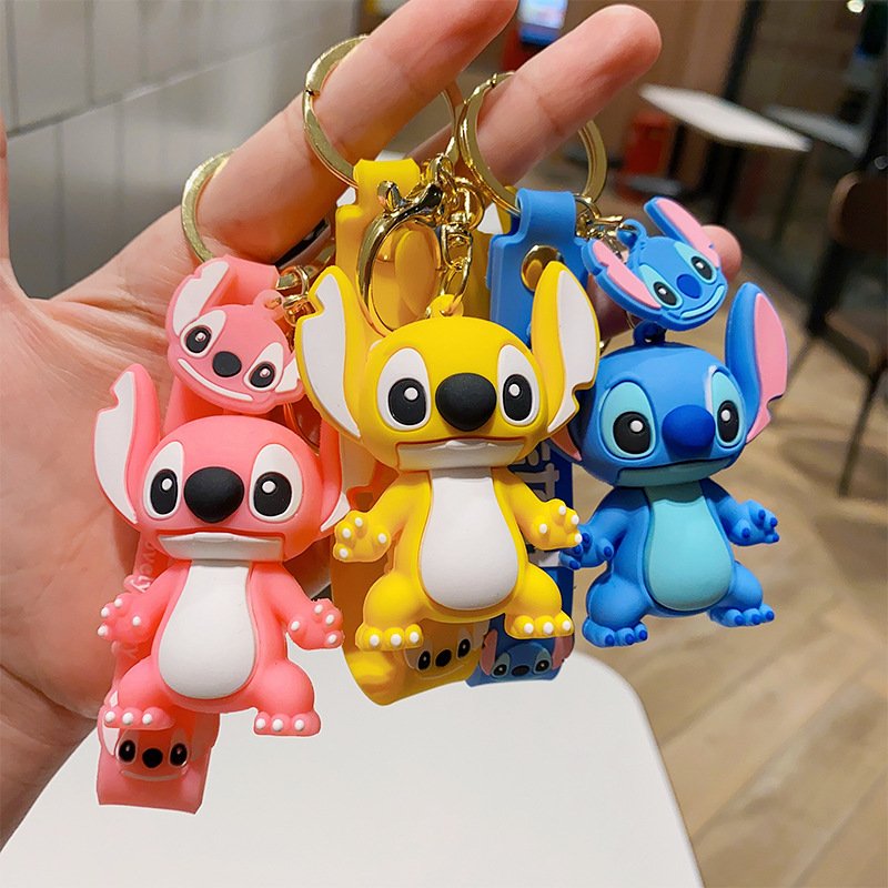 New Stitch Ilaveros Car Key Handbag Accessories Lilo Stitches Pink Angel Anime Keyring Christmas Gift Stitch Keychains
