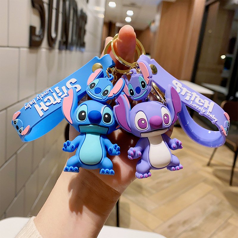 New Stitch Ilaveros Car Key Handbag Accessories Lilo Stitches Pink Angel Anime Keyring Christmas Gift Stitch Keychains
