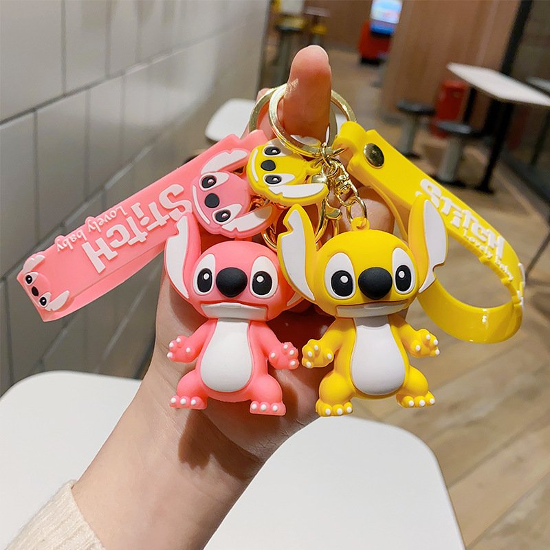 New Stitch Ilaveros Car Key Handbag Accessories Lilo Stitches Pink Angel Anime Keyring Christmas Gift Stitch Keychains