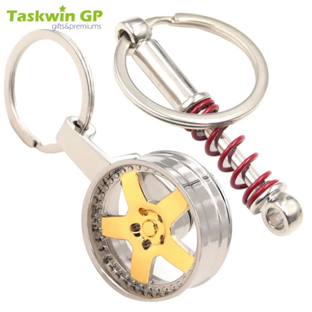 Taskwingifts Custom logo auto part accessories key chain metal automotive car tire keychain with back card