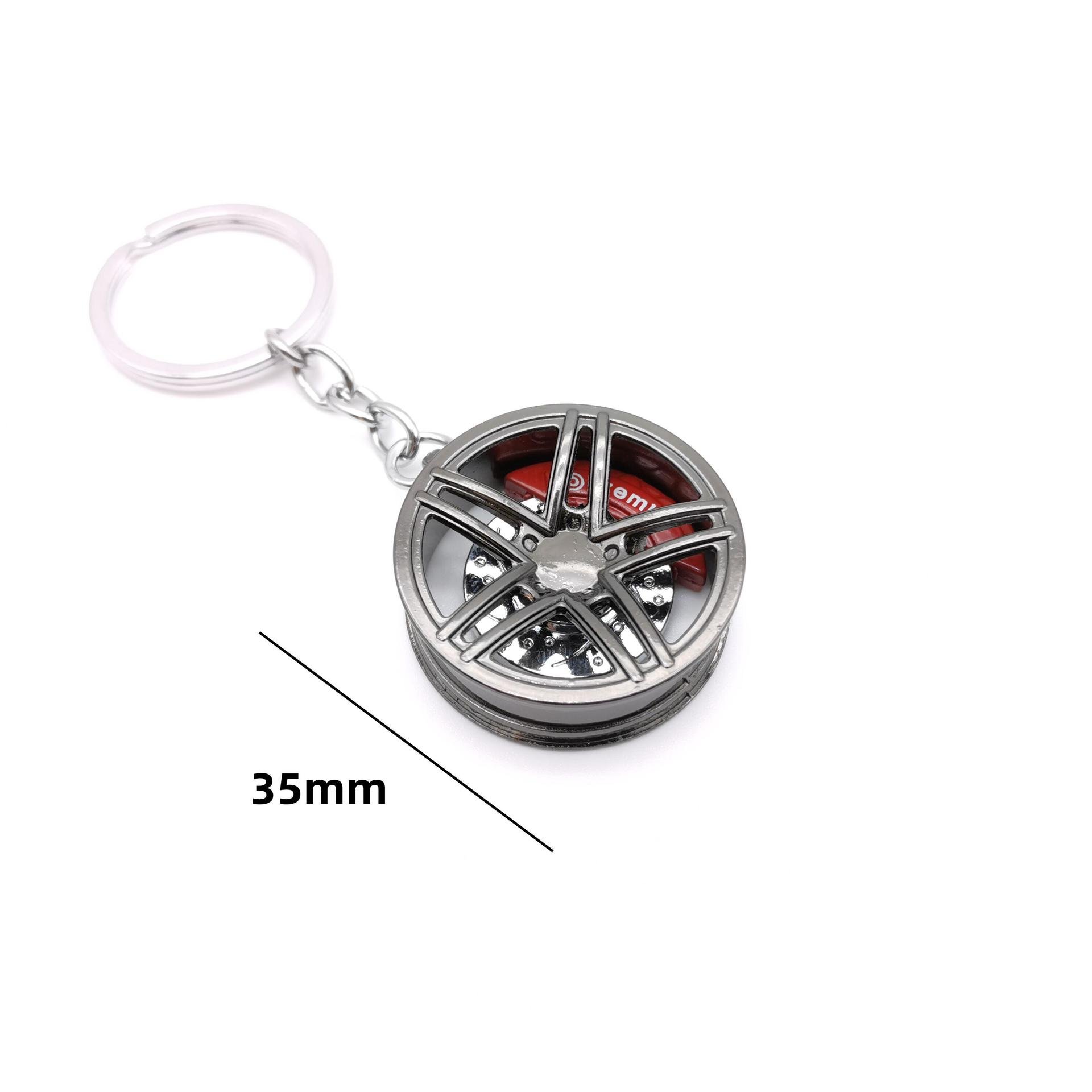 High quality golden supplier car part keychain tool metal cars accessories wheel hub key chain