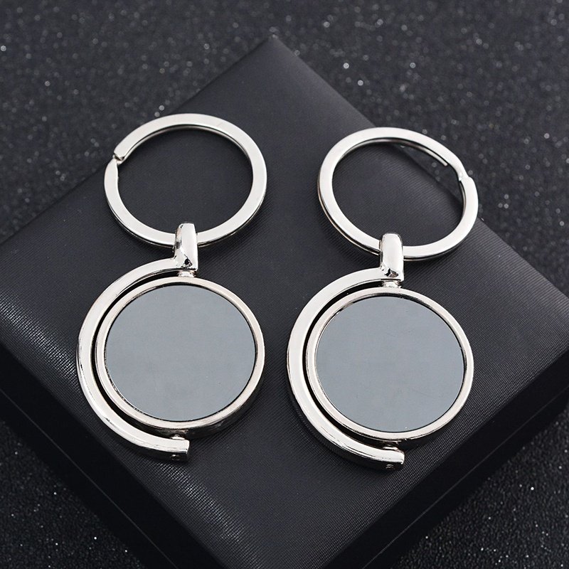 Metal key rings double sides custom logo key chain blank metal keychain accessories for promotional
