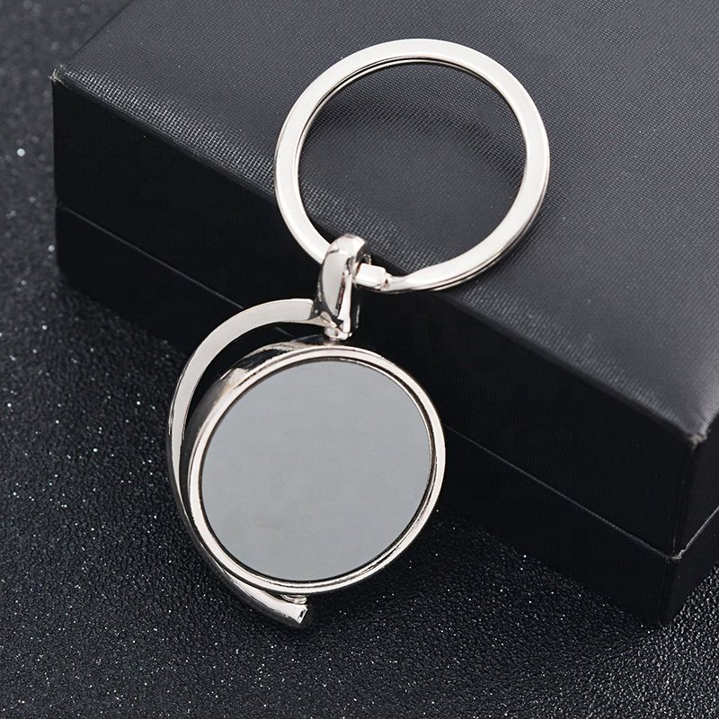 Metal key rings double sides custom logo key chain blank metal keychain accessories for promotional