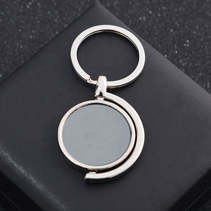 Metal key rings double sides custom logo key chain blank metal keychain accessories for promotional