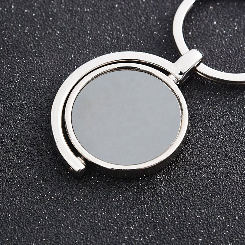 Metal key rings double sides custom logo key chain blank metal keychain accessories for promotional