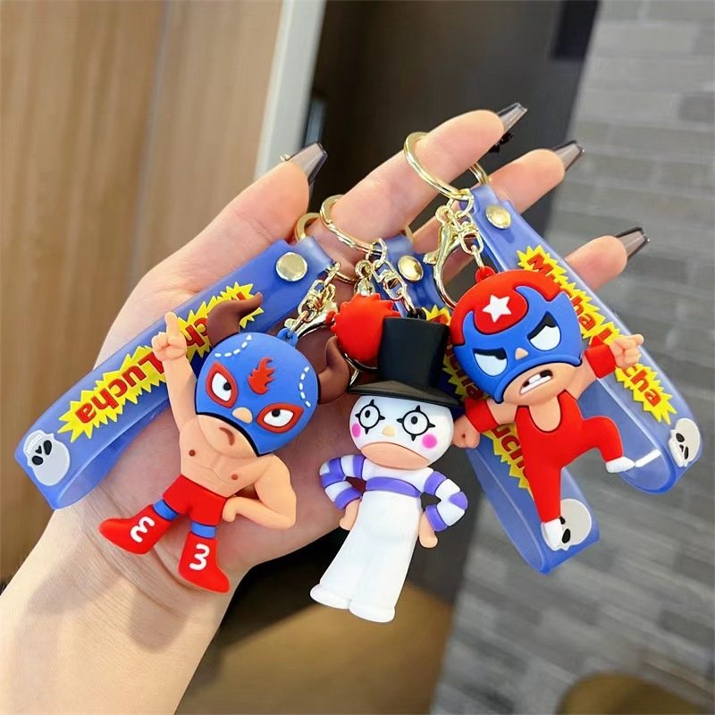 8 design Creative Cartoon Mugha Lucha Keychain Cute Mucha Lucha Peripheral Keychain Men's and Women's Bag Accessories