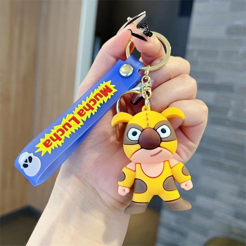8 design Creative Cartoon Mugha Lucha Keychain Cute Mucha Lucha Peripheral Keychain Men's and Women's Bag Accessories