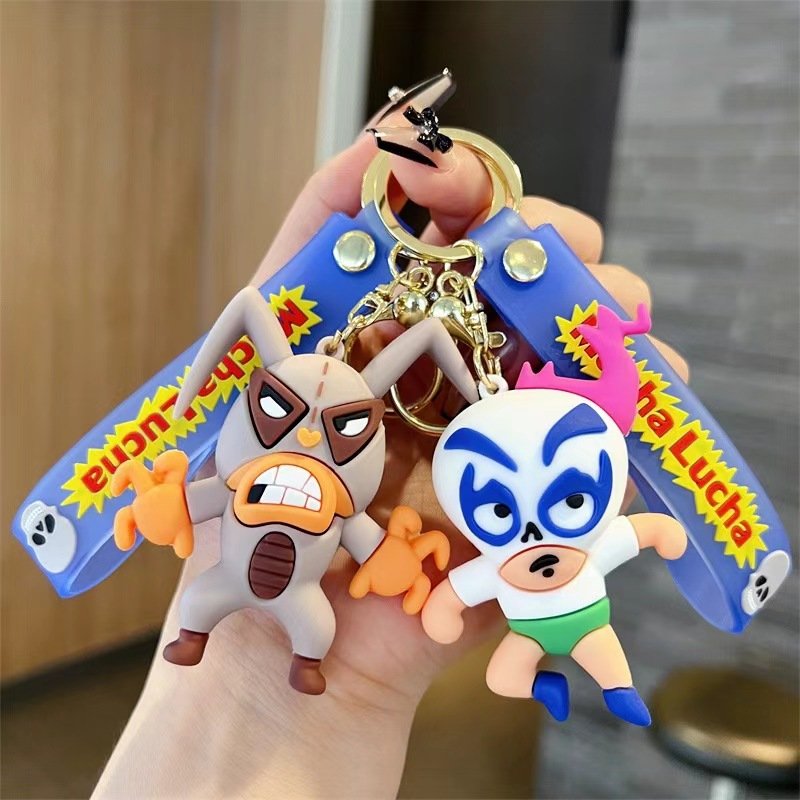 8 design Creative Cartoon Mugha Lucha Keychain Cute Mucha Lucha Peripheral Keychain Men's and Women's Bag Accessories