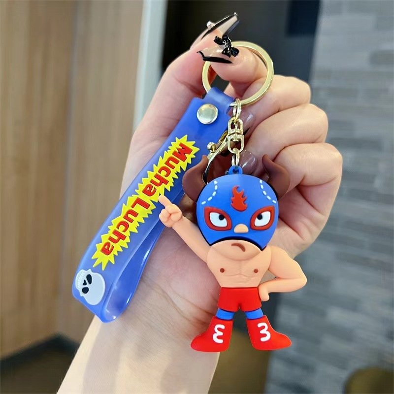 8 design Creative Cartoon Mugha Lucha Keychain Cute Mucha Lucha Peripheral Keychain Men's and Women's Bag Accessories