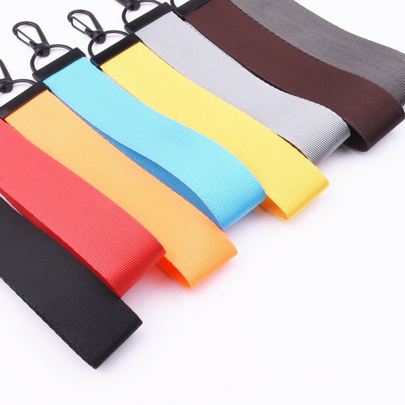 Personality creative pure yarn-dyed belt key chain print bag pendant jewelry wrist lanyard key bag accessories streamer gift