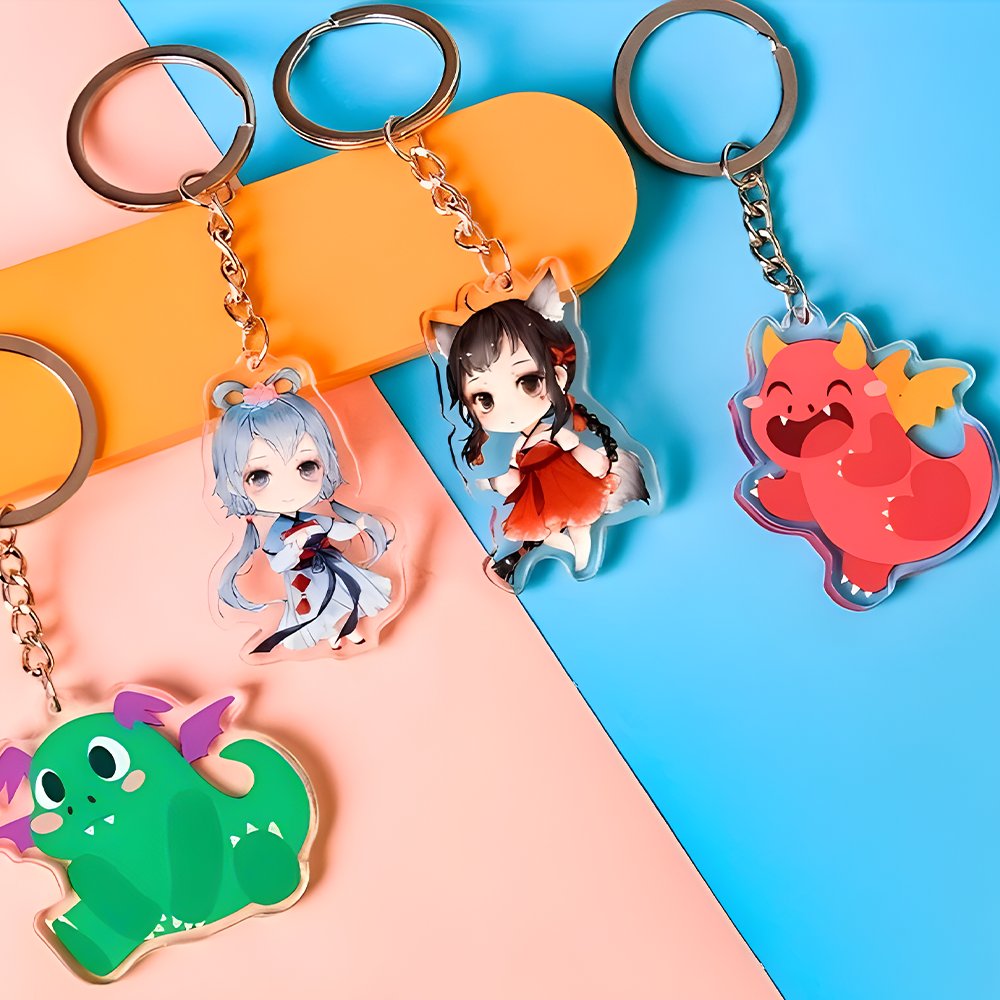 Custom anime plastic key chain Acrylic Keychain Souvenir Gift Printed cute acrylic charms acrylic keyring pendant Customized