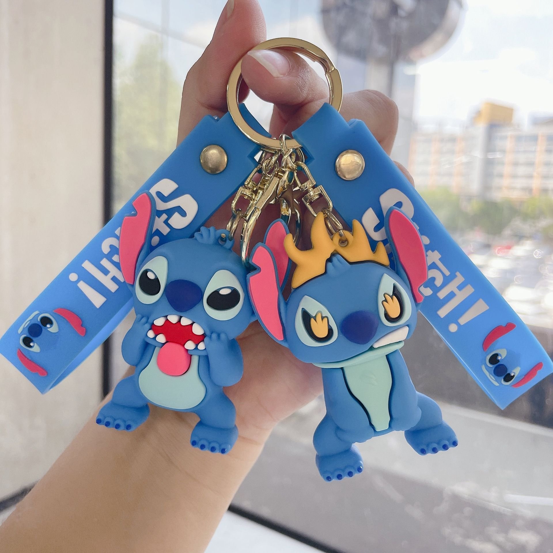 Wholesale Cute Cartoon Lilo & Stitch Collection 3D Soft PVC Rubber Keychain Pendant Accessories Anime Stitch Keychain