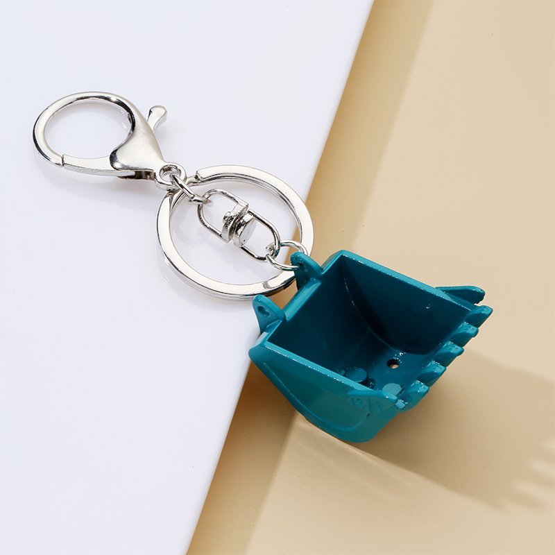 Creative three-dimensional excavator keychain car key charm accessories alloy material key ring quality assurance metal is not e