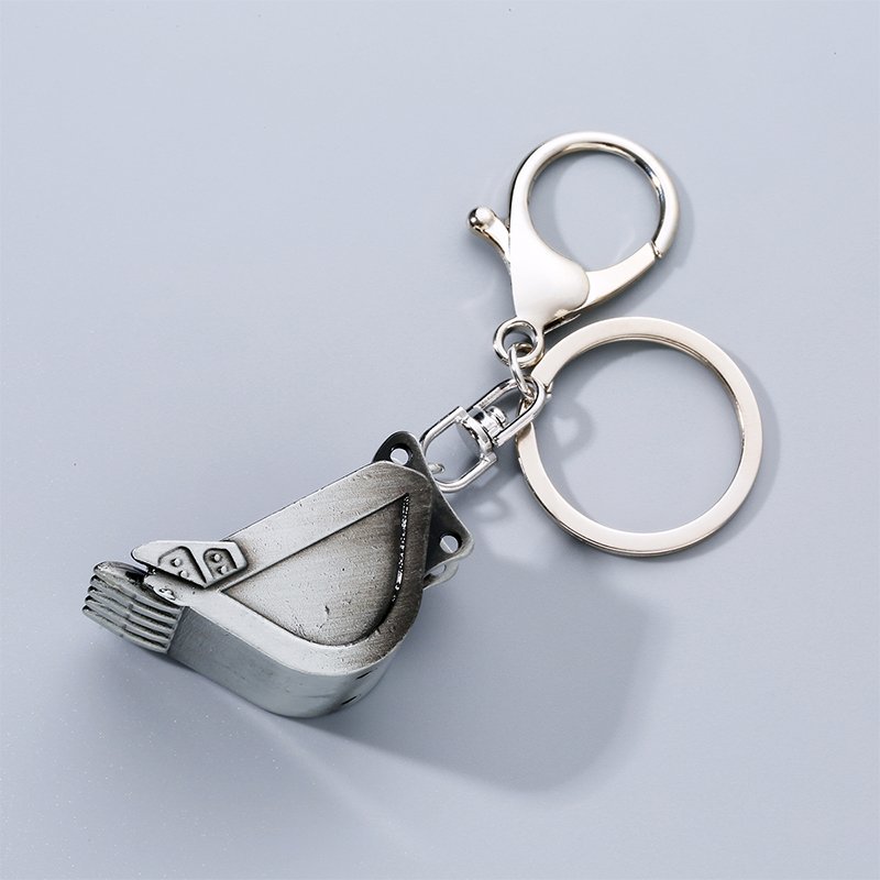 Creative three-dimensional excavator keychain car key charm accessories alloy material key ring quality assurance metal is not e