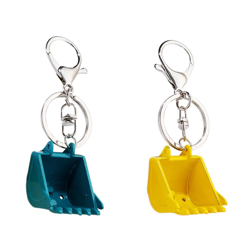 Creative three-dimensional excavator keychain car key charm accessories alloy material key ring quality assurance metal is not e