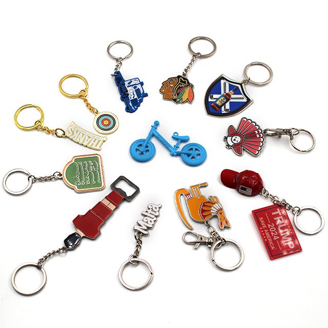 Wholesale Keychain Keyring Custom Logo Promotional Metal Acrylic Accessories 3D Mini CD Self Defense Anime In Bulk