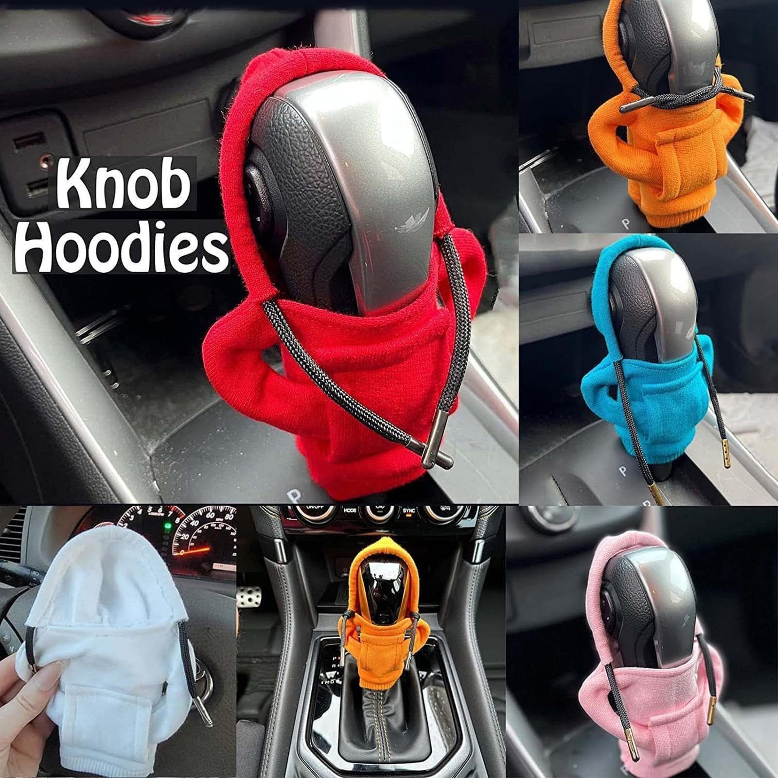 Car Gear Shift Cover Vivid Gear Shift Knob Hoodie for Car Decorations Protections Universal Car Interior Accessories