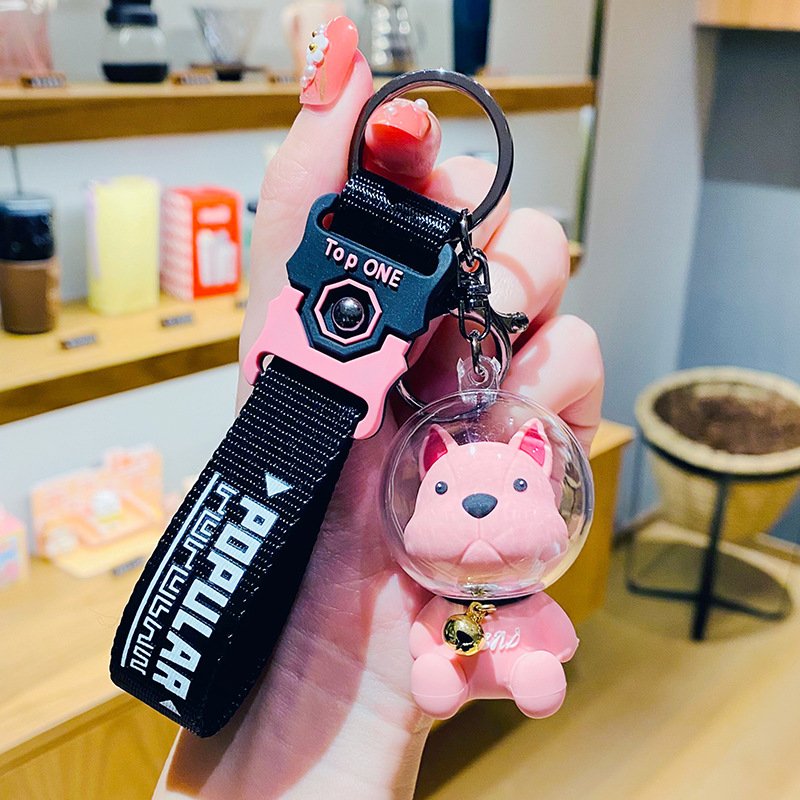 PVC 3D Cartoon Creative Space law dog fighting trend car key chain backpack pendant Soft Rubber Car Backpack Doll Accessories