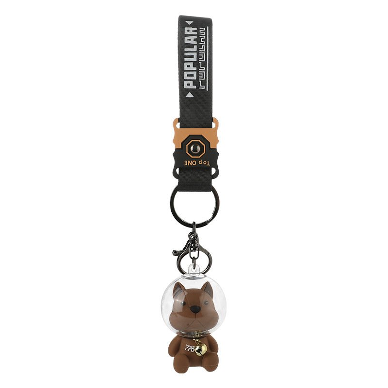 PVC 3D Cartoon Creative Space law dog fighting trend car key chain backpack pendant Soft Rubber Car Backpack Doll Accessories